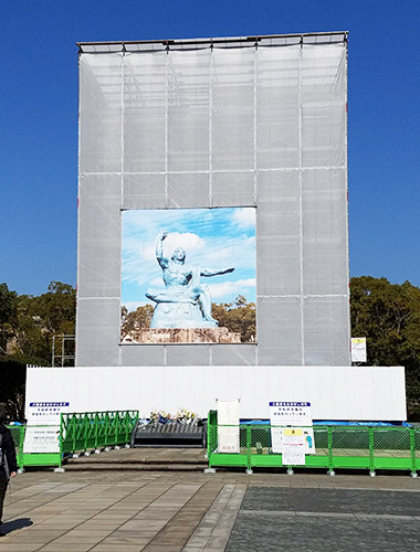 長崎平和記念像改修工事1「組み立て完成」